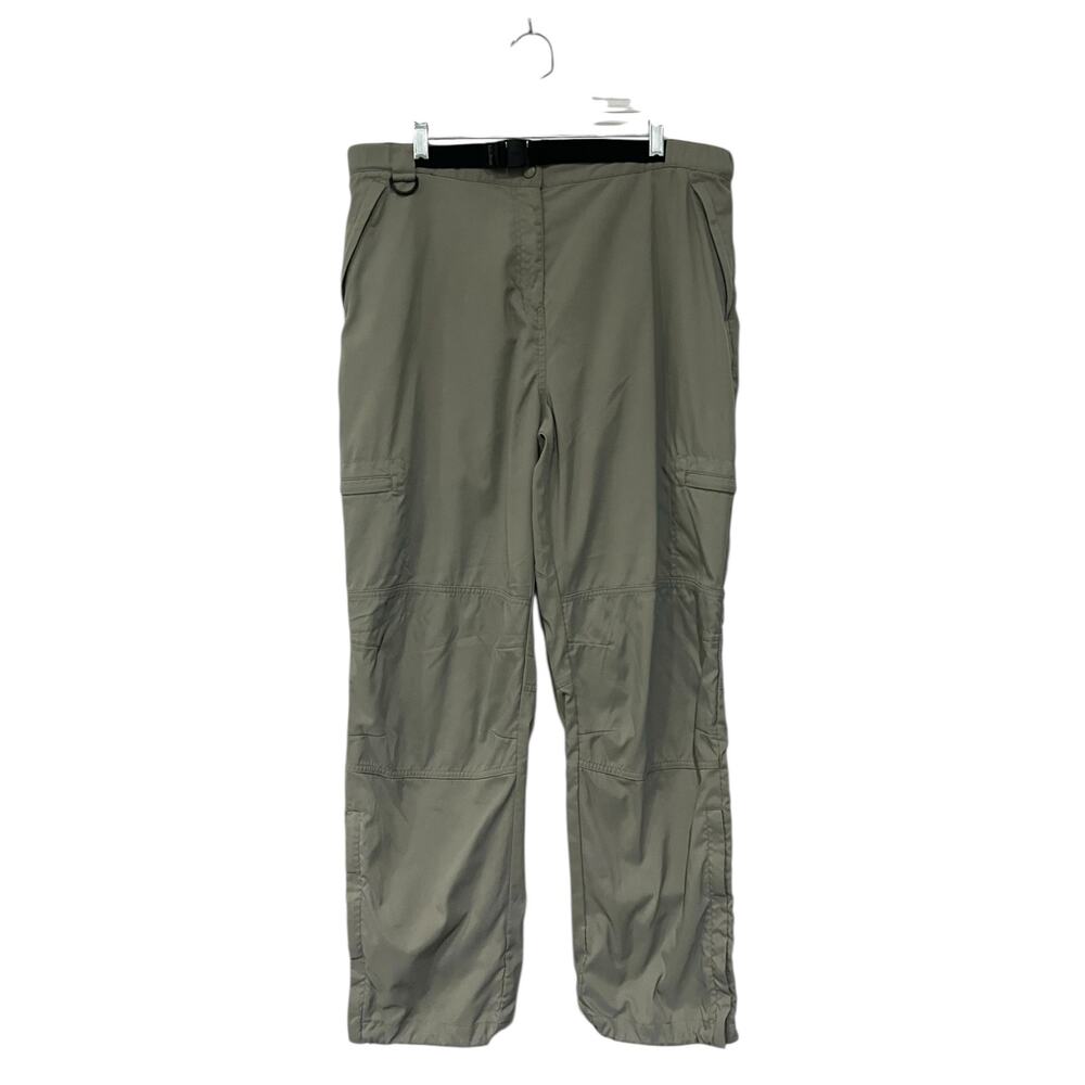 Vintage LL Bean Pants Womens Sz L 35x29”Gray Nylon Belted Outdoor Hiking